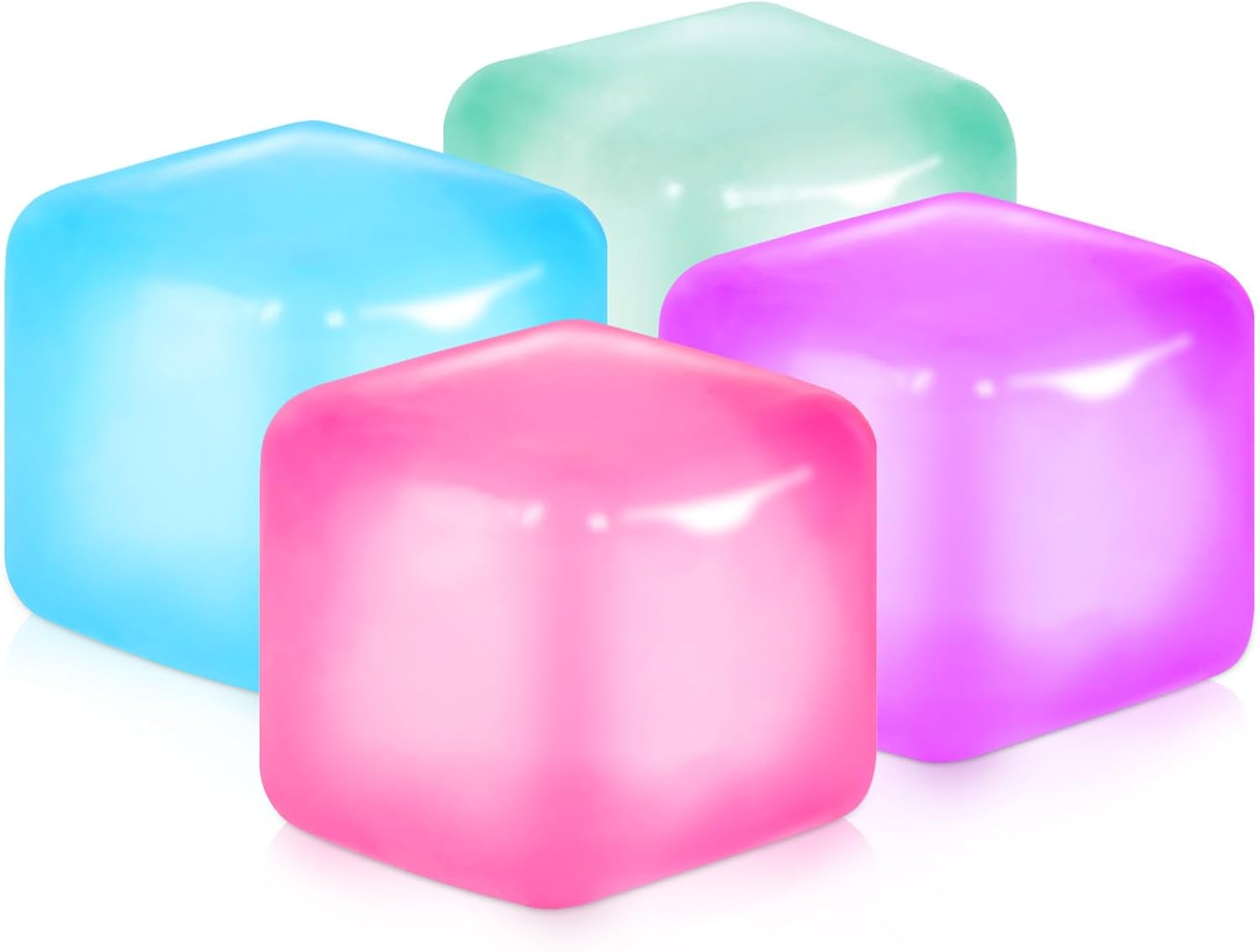 APLIST Squishy Fidget Toys Stress Cube. 4 Pack Solid Ice Cube High Density Malt Sugar Filled. Sensory Anxiety Relief Item for Kids Adults. Quiet Fidgets for Classroom. Calming Toys for ADHD : Toys & Games
