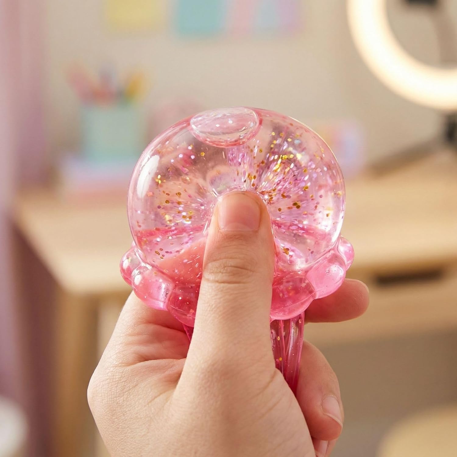 Jellyfish-Shaped Squeeze Toy. Slow-Rebound Stress-Relieving Ball. Soft and Elastic Sensory Stress-Relieving Toy. Squeezing Toys can Effectively Relieve Anxiety and Stress ((Blue)) : Toys & Games - Image 4
