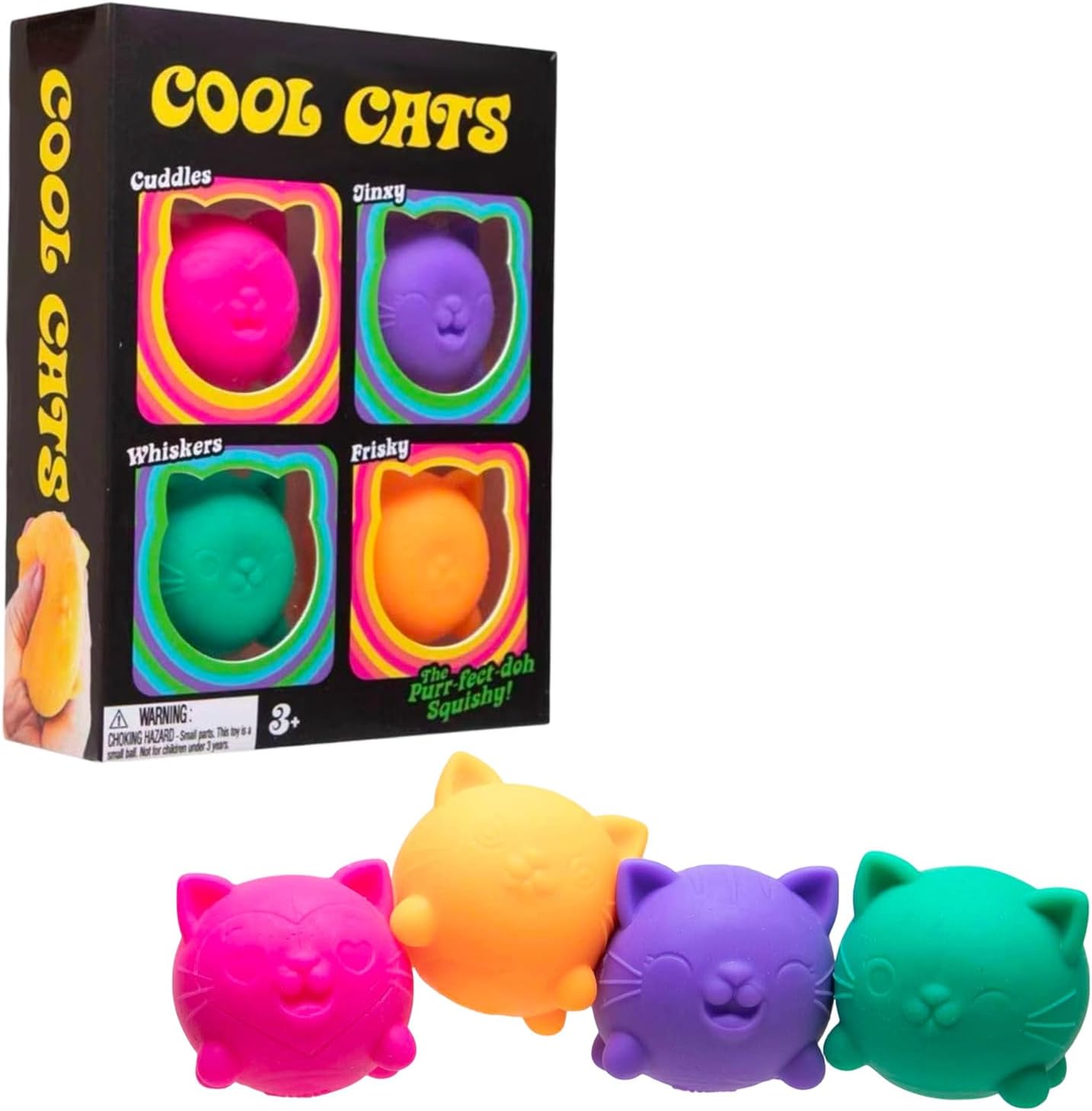 4PCS Cool Cats Squishy. Squeeze&Play Stress Relief Sensory Fidget Toys Stress Balls. Slow Rising Mini Cool Cat Squishy Portable Toys for Autism. ADHD. Party Favors Gifts (#01) : Toys & Games