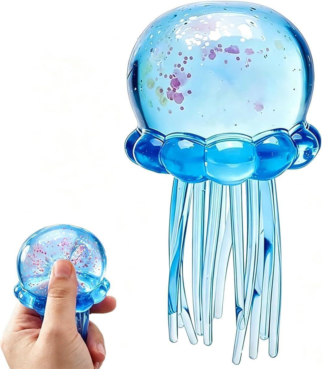 Jellyfish-Shaped Squeeze Toy. Slow-Rebound Stress-Relieving Ball. Soft and Elastic Sensory Stress-Relieving Toy. Squeezing Toys can Effectively Relieve Anxiety and Stress ((Blue)) : Toys & Games