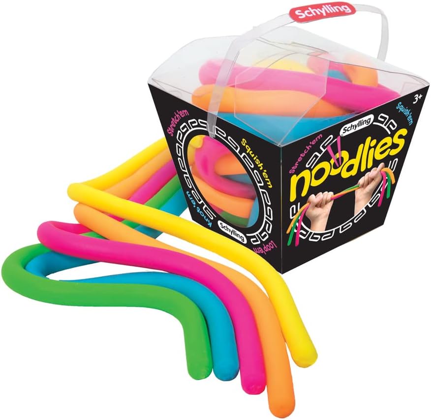 Schylling NeeDoh Noodlies - Sensory Squeeze Toy - Contains 5 Stretchy Noodles - 14 Long - Multicolored (Pack of 1) : Toys & Games