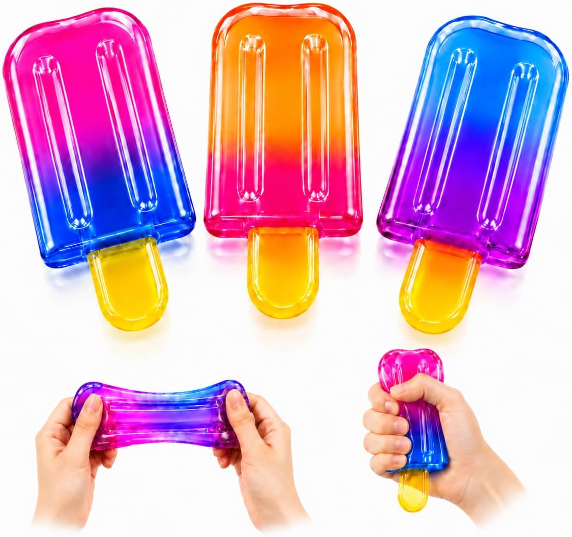 3 Pack Popsicle Squishy Toys ?C Slow Rising Ice Cream Stress Relief Fidget Squeeze Ball. Summer Party Favor & Birthday Gift for Kids Adults. Soft Sensory Desk Toy : Toys & Games