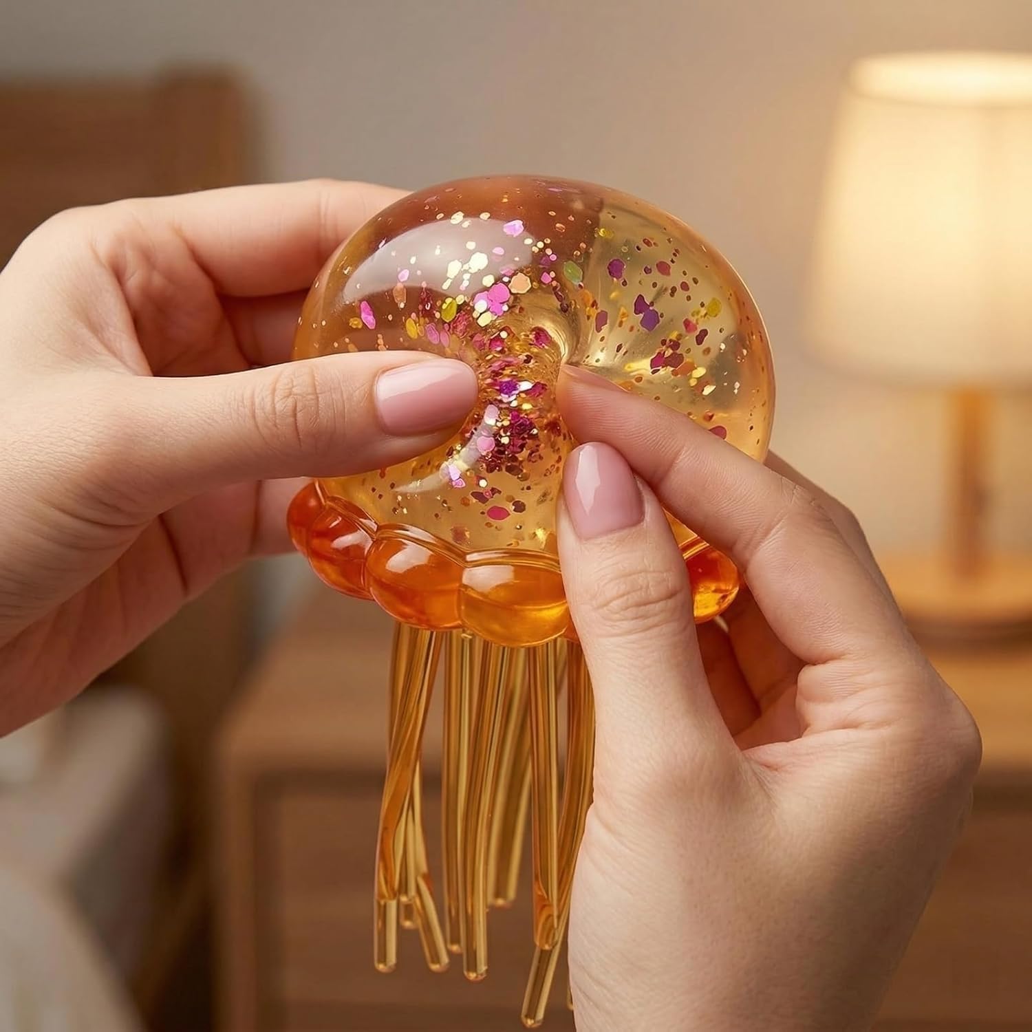 Jellyfish-Shaped Squeeze Toy. Slow-Rebound Stress-Relieving Ball. Soft and Elastic Sensory Stress-Relieving Toy. Squeezing Toys can Effectively Relieve Anxiety and Stress ((Blue)) : Toys & Games - Image 5