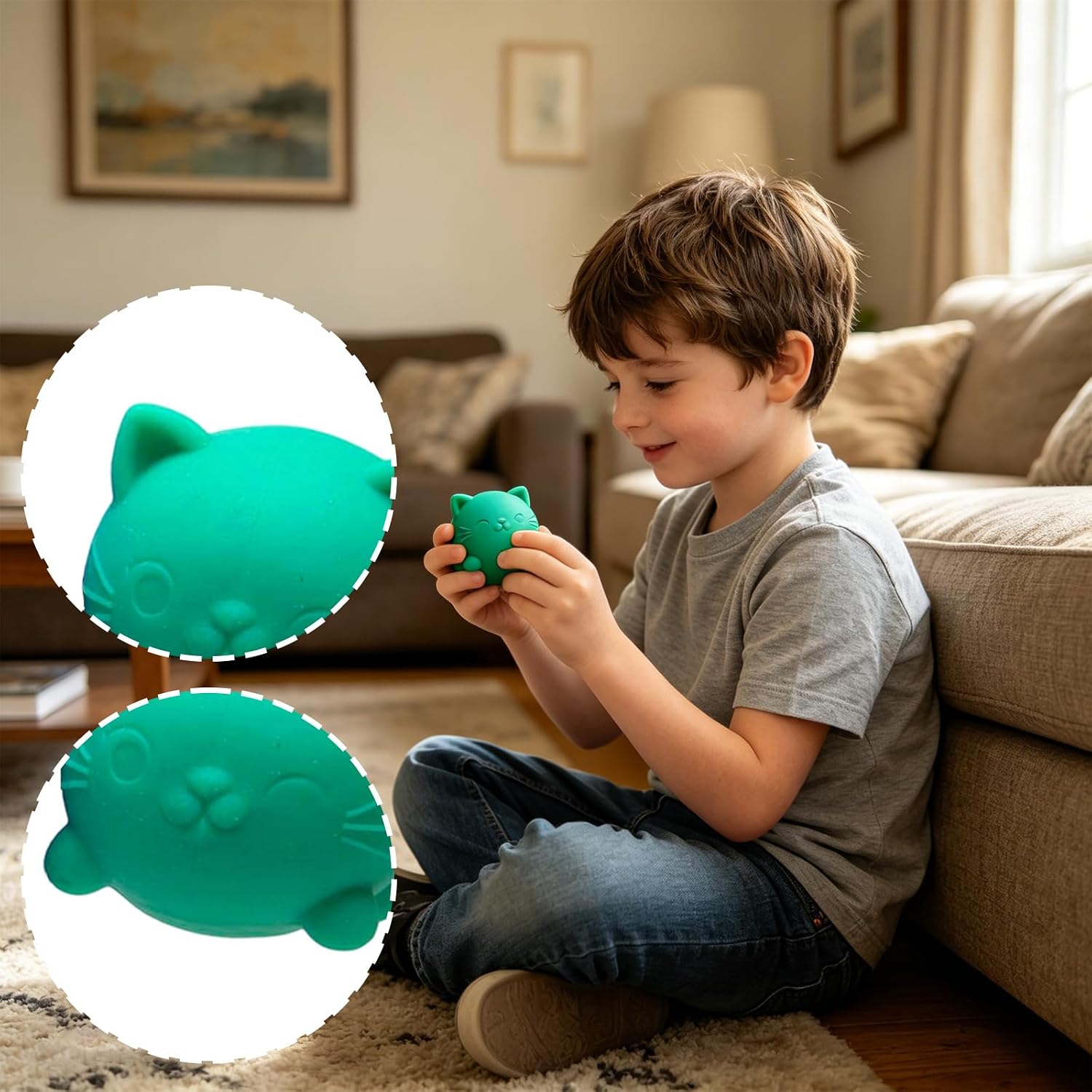 4PCS Cool Cats Squishy. Squeeze&Play Stress Relief Sensory Fidget Toys Stress Balls. Slow Rising Mini Cool Cat Squishy Portable Toys for Autism. ADHD. Party Favors Gifts (#01) : Toys & Games - Image 6