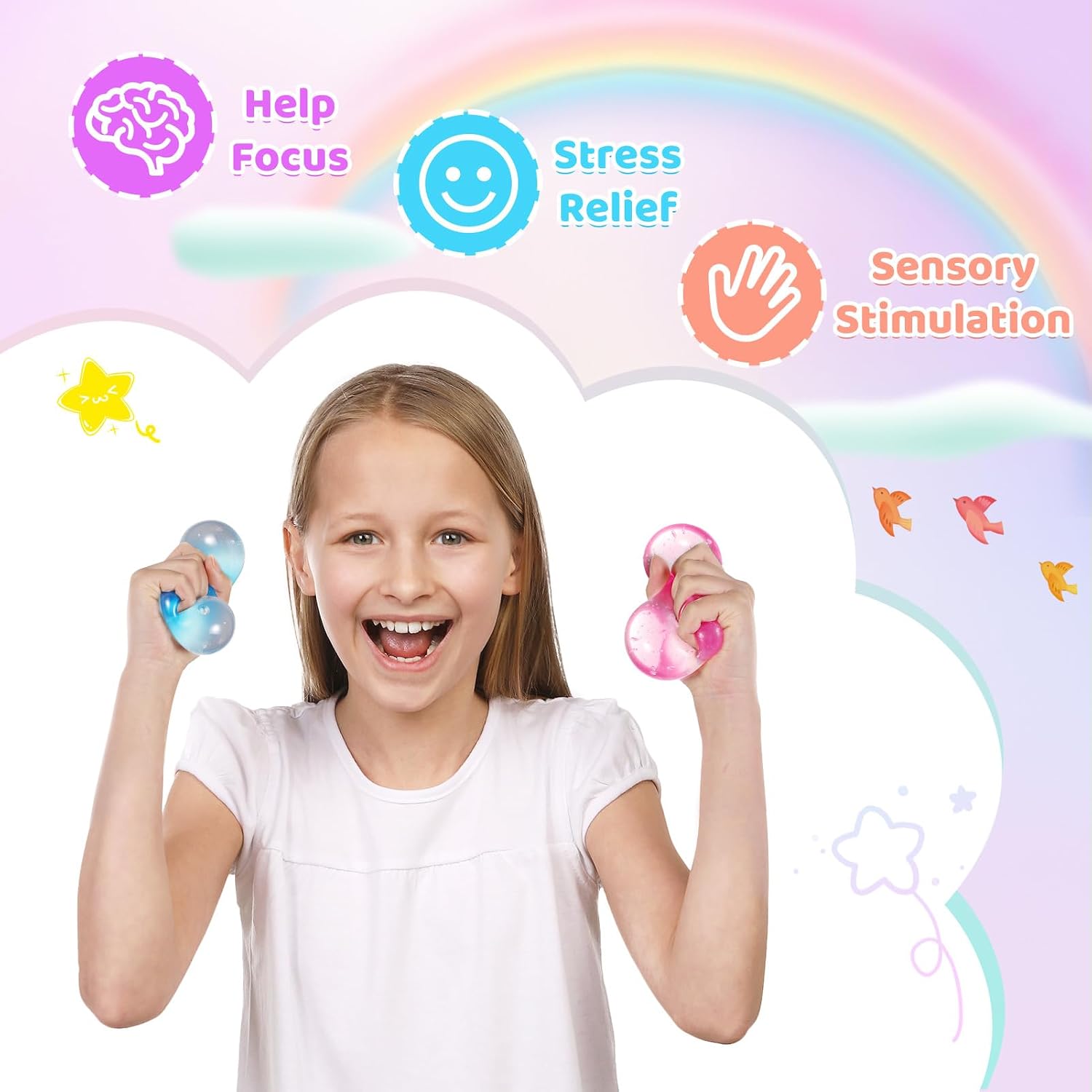 APLIST Squishy Fidget Toys Stress Cube. 4 Pack Solid Ice Cube High Density Malt Sugar Filled. Sensory Anxiety Relief Item for Kids Adults. Quiet Fidgets for Classroom. Calming Toys for ADHD : Toys & Games - Image 4