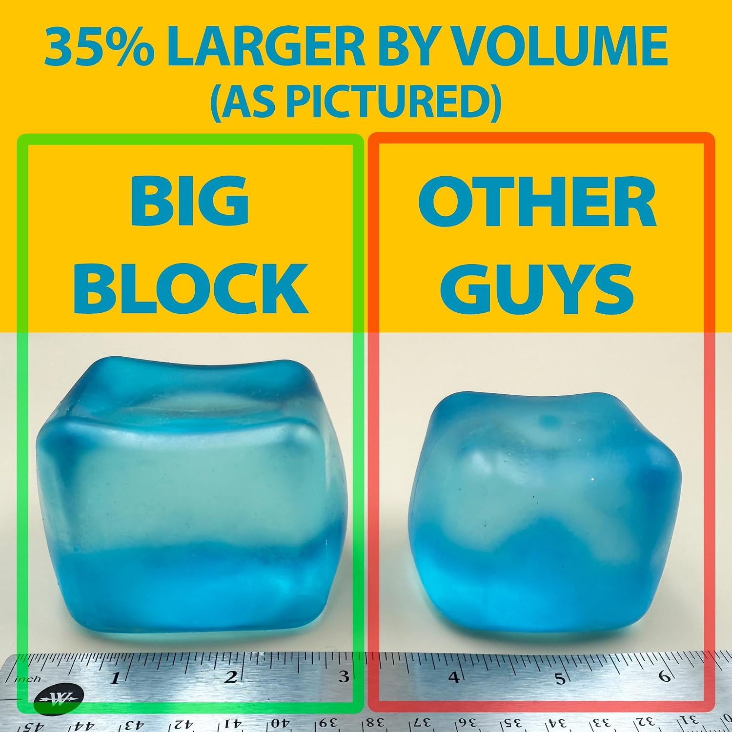 Premium Original Big Block Squeez'M Cube ?C 35% Larger Than The Standard Squishy Cube. Sensory Fidget Toy for Kids & Adults. Stress Relief. Focus & Play ?C Durable. Gift-Ready ?C ASTM Certified 3+ : Toys & Games - Image 3
