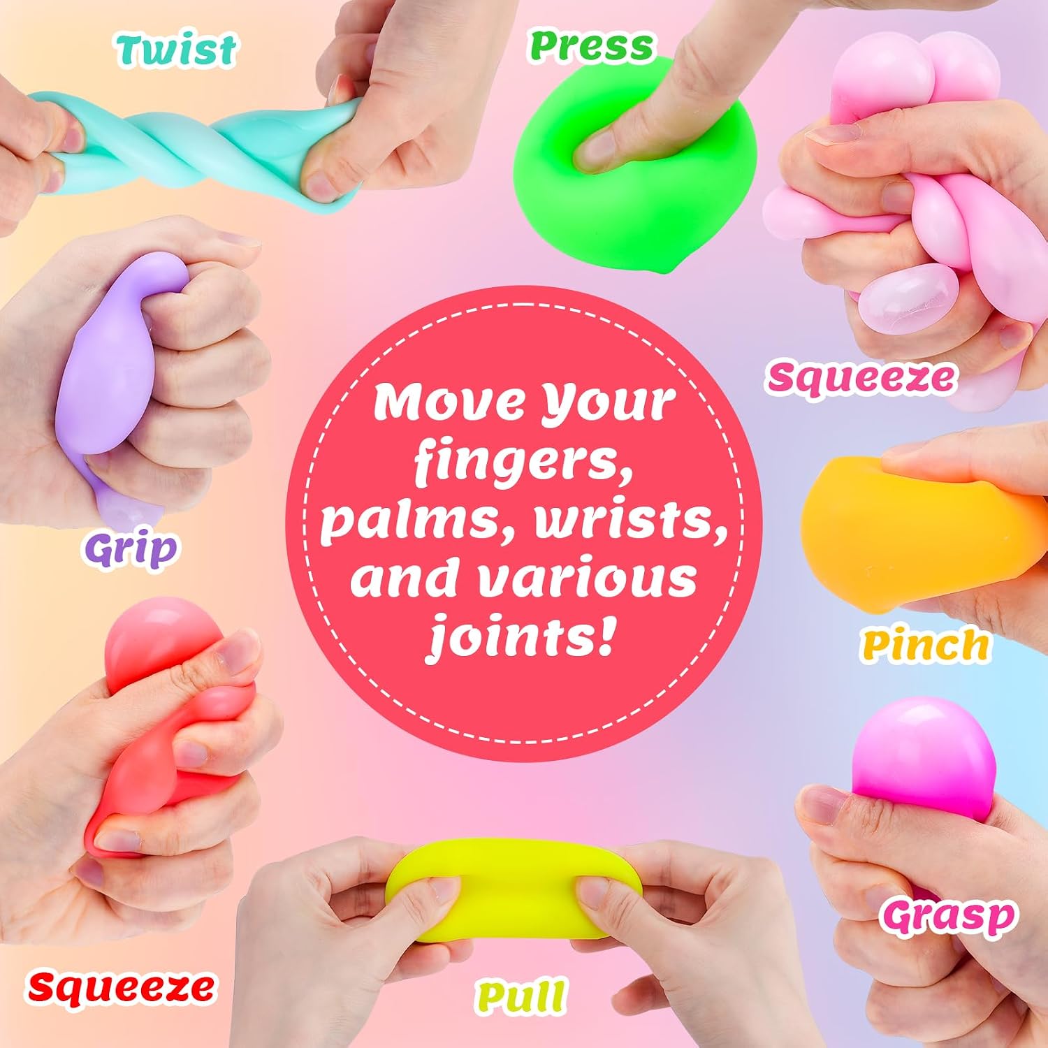 12 Pack Slow Rising Stress Cube. Dough Stress Balls Squishy Fidget Toys for Anxiety Relief. Soft Fidget Cube. Pull Stretch Squishy Toys for Classroom Prize. Party Favors for Kids Adults : Toys & Games - Image 3