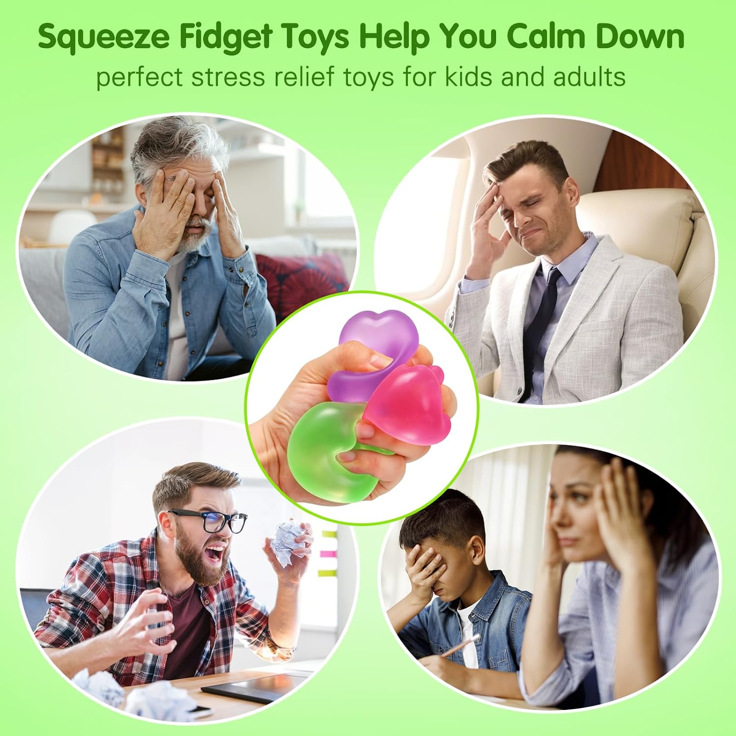 4 Pcs Stress Cube Glow in The Dark. Slow Rising Squishy Fidget Toys for Adults Teens Boys Girls Anxiety Relief Squeeze Stress Balls Sensory Toys for Kids with Autism Party Favors Gifts : Toys & Games - Image 3
