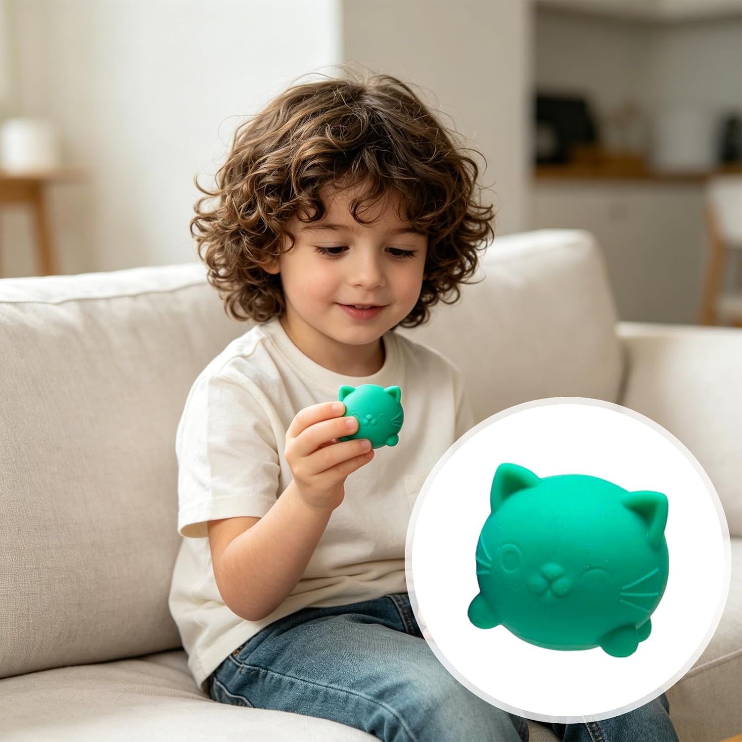 4PCS Cool Cats Squishy. Squeeze&Play Stress Relief Sensory Fidget Toys Stress Balls. Slow Rising Mini Cool Cat Squishy Portable Toys for Autism. ADHD. Party Favors Gifts (#01) : Toys & Games - Image 5