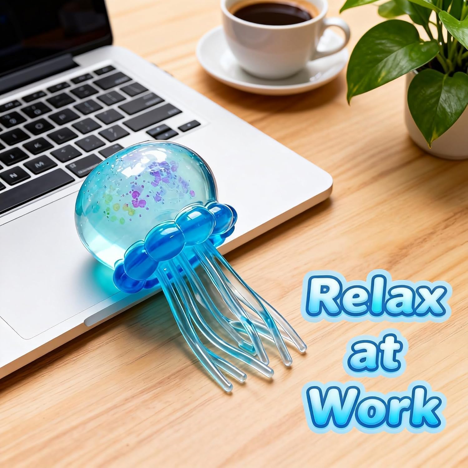Jellyfish-Shaped Squeeze Toy. Slow-Rebound Stress-Relieving Ball. Soft and Elastic Sensory Stress-Relieving Toy. Squeezing Toys can Effectively Relieve Anxiety and Stress ((Blue)) : Toys & Games - Image 2