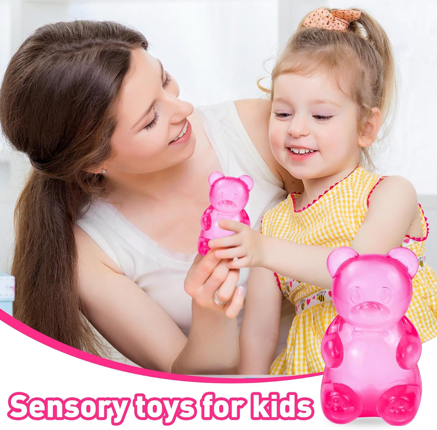 Gummy Bear Squishy. Stress Bear Taba Squishy. Taba Squishy Toys for Kids. Stress Balls Valentines Day Gifts Birthday Gifts Party Favors-Rosy : Toys & Games - Image 4
