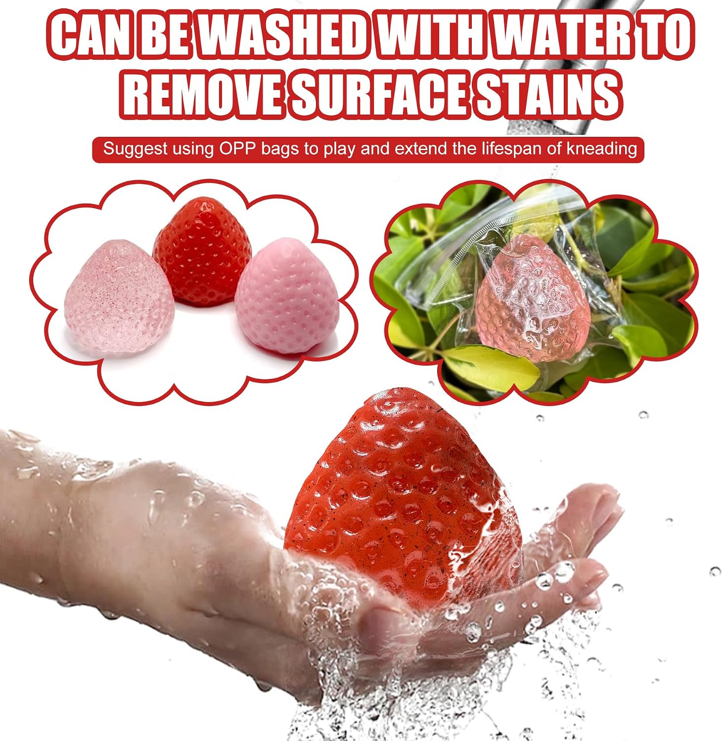 3Pcs Big Taba Squishies Strawberry. Cute Strawberry Squeeze Toys. Upgrade Fruit Squishies. Kawaii Sticky Stress Toy. Clear Fidget Toys. Valentines Gift for Kids. Teen Boys Girls Birthday Gift Ideas : Toys & Games - Image 6