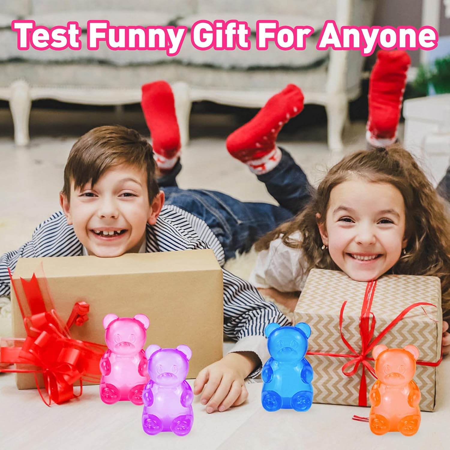 Gummy Bear Squishy. Stress Bear Taba Squishy. Taba Squishy Toys for Kids. Stress Balls Valentines Day Gifts Birthday Gifts Party Favors-Rosy : Toys & Games - Image 7